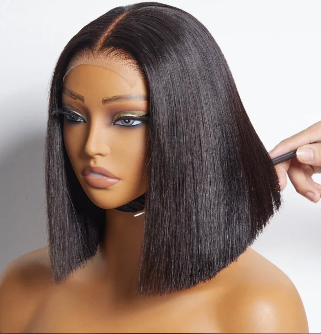 PREMAX WIG LACE BLUNT CUT BOB WIG BONE STRAIGHT
